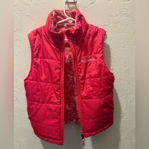 Columbia Vibrant Red/Pink Reversible Vest Kids Size 6/7